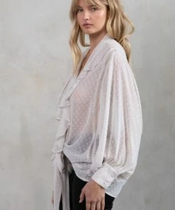 LOVESTITCH Celeste Chiffon Tie Front Top RESORT APPAREL