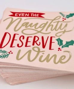 Soiree-sisters 3 Ply Cocktail Napkins 20 Count | Naughty Deserve Wine