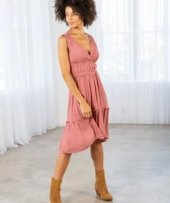 LOVESTITCH Bohemian Sleeveless Tank Hi Low Knee Length Dress