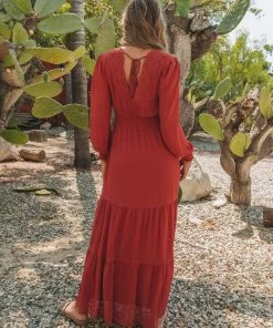 LOVESTITCH Bohemian Long Sleeve Tiered Maxi Dress RESORT APPAREL