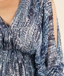 LOVESTITCH Feather Print Split Sleeve Mini Dress 7 LOVESTITCH Feather Print Split Sleeve Mini Dress