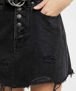 Free People Denim A-Line Skirt