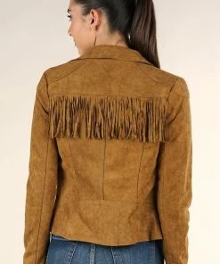 LOVESTITCH RESORT APPAREL Vegan Suede Moto Jacket