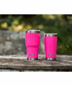Green Steel 30 Oz Hot Pink Reusable Stainless Steel Double Insulated Tumbler