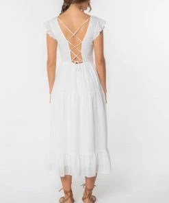 LOVESTITCH Talia Lace Up Midi Dress