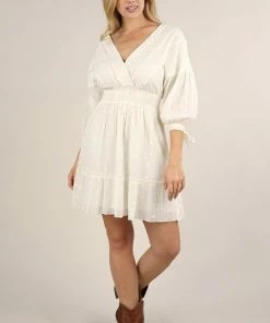 LOVESTITCH Skirts & Dresses White Bohemian Floral Embroidered Mini Dress