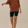 Studio Ko Waffle Sweater Side Drape Dolman Tunic