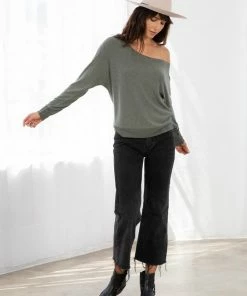 LOVESTITCH Athleisure French Terry Dolman Sleeve Pullover Top