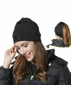 Aegend Beanie Ponytail Hat - Black HATS