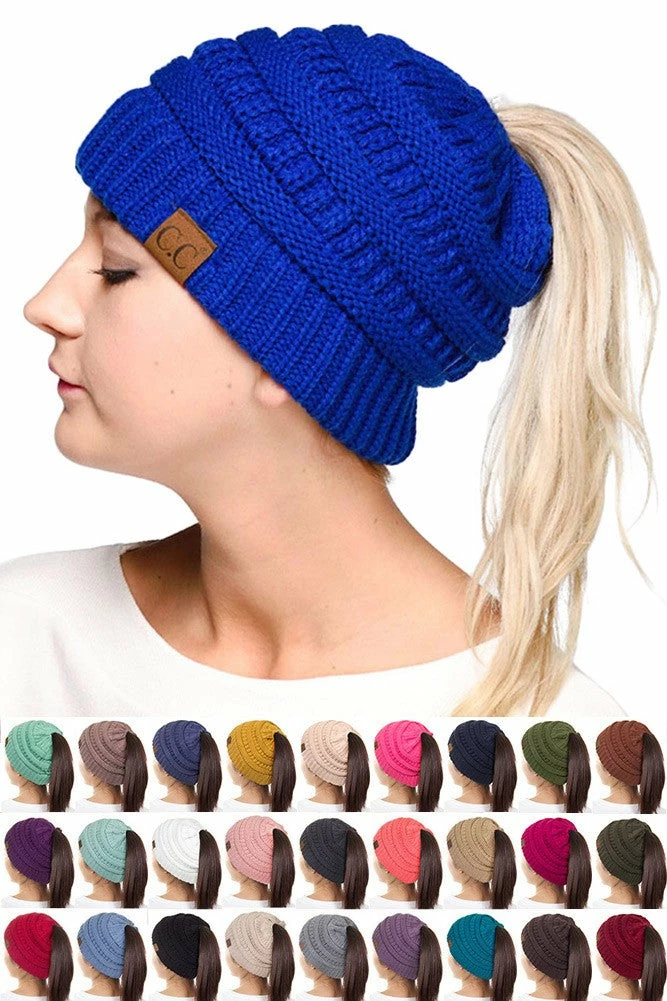 C.C. HATS C.C Ponytail Beanie 2 C.C. HATS C.C Ponytail Beanie