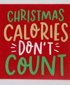 Soiree-sisters 3 Ply Cocktail Napkins 20 Count | Christmas Calories Don't Count