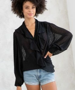 LOVESTITCH Celeste Chiffon Tie Front Top