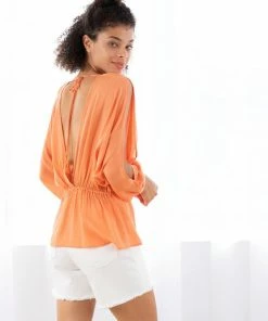 LOVESTITCH Tops Sheer Bohemian Long Sleeve V Neck Blouse