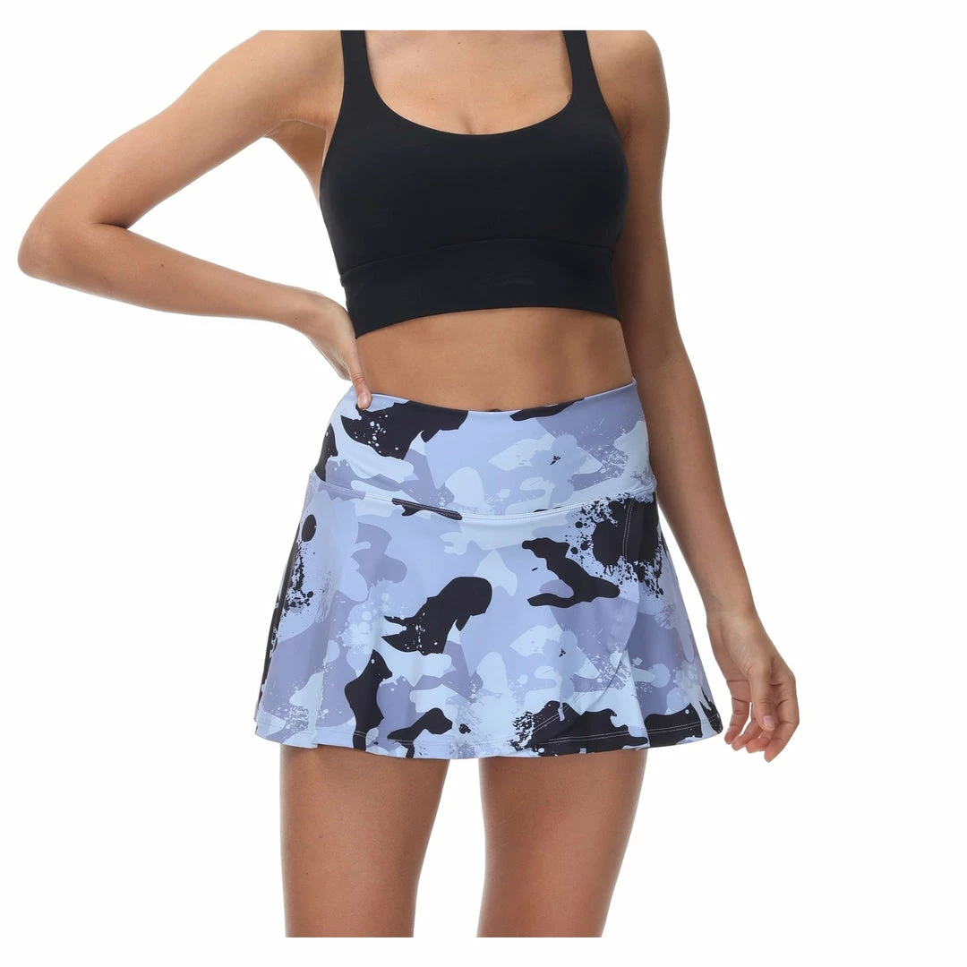 Millie Rose Designs Black & Grey Camo Athleisure Skort 4 Millie Rose Designs Black & Grey Camo Athleisure Skort
