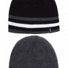 C.C. Solid Striped Trim REVERSIBLE Beanie Men's