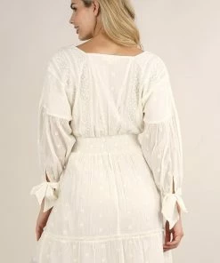 LOVESTITCH Skirts & Dresses White Bohemian Floral Embroidered Mini Dress