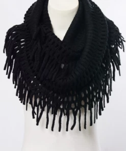 The Market Place Chenille Tassel Infinity Scarves (Variety Of Colors)