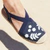 Sea Star Seafarer Slingback: Womens Dark Denim With White Embroidery Shoes