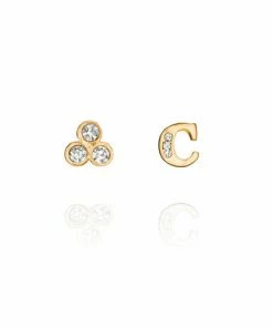 Chloe + Isabel Alphabet + Trio Stone Mismatched Earrings (A-W Available)
