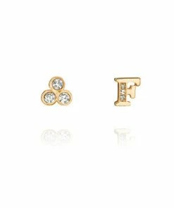 Chloe + Isabel Alphabet + Trio Stone Mismatched Earrings (A-W Available)
