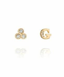 Chloe + Isabel Alphabet + Trio Stone Mismatched Earrings (A-W Available)