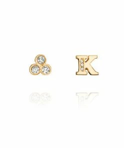 Chloe + Isabel Alphabet + Trio Stone Mismatched Earrings (A-W Available)
