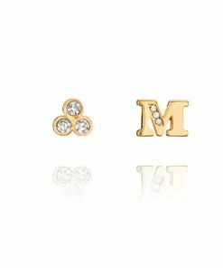 Chloe + Isabel Alphabet + Trio Stone Mismatched Earrings (A-W Available)