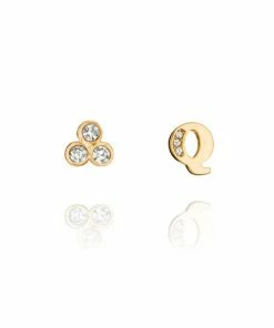 Chloe + Isabel Alphabet + Trio Stone Mismatched Earrings (A-W Available)