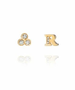 Chloe + Isabel Alphabet + Trio Stone Mismatched Earrings (A-W Available)