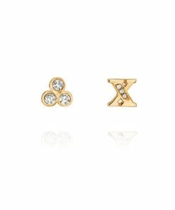 Chloe + Isabel Alphabet + Trio Stone Mismatched Earrings (A-W Available)