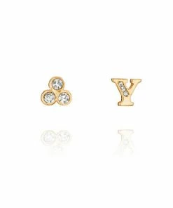 Chloe + Isabel Alphabet + Trio Stone Mismatched Earrings (A-W Available)