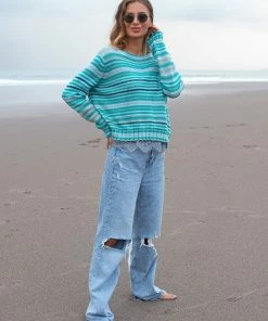 Wooden Ships RESORT APPAREL PRUE STRIPE CREW