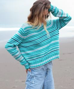 Wooden Ships RESORT APPAREL PRUE STRIPE CREW
