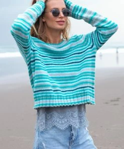 Wooden Ships RESORT APPAREL PRUE STRIPE CREW