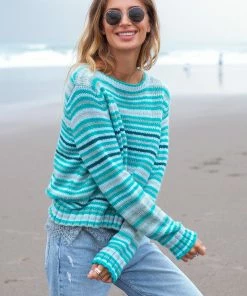 Wooden Ships RESORT APPAREL PRUE STRIPE CREW
