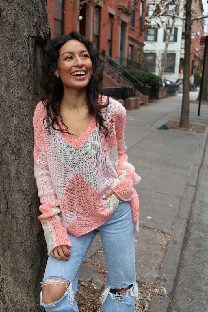 Wooden Ships Camo Distressed V Lightweight Flamingo 2 Wooden Ships Camo Distressed V Lightweight Flamingo