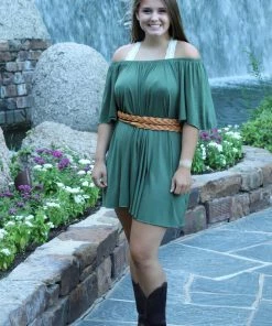 Culture Phit Loryn Off The Shoulder Dress - Sage Skirts & Dresses