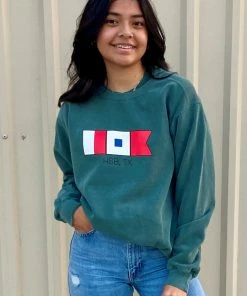 The Market Place Comfort Colors HSB Nautical Flags Sweatshirt