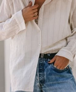 LOVESTITCH RESORT APPAREL Sandstone Boyfriend Shirt