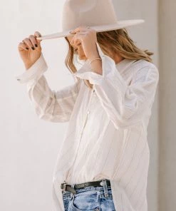LOVESTITCH RESORT APPAREL Sandstone Boyfriend Shirt
