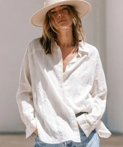 LOVESTITCH RESORT APPAREL Sandstone Boyfriend Shirt