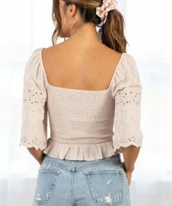 LOVESTITCH RESORT APPAREL Sophia Smocked Eyelet Top