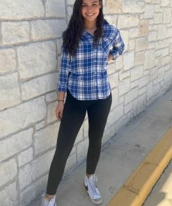 Billy T Marina Plaid Button Shirt Tops