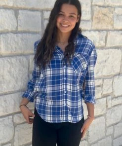 Billy T Marina Plaid Button Shirt Tops