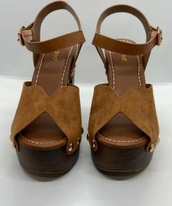Bamboo Open Toe Platform Clogs