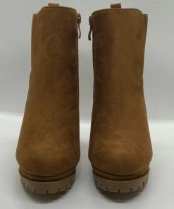 Top Moda Suede Platform Heeled Booties