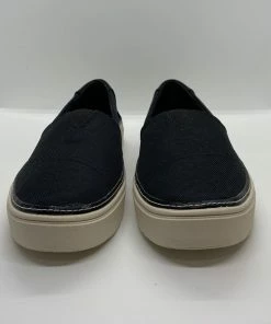 TOMS Black Textured Woven Women's Parker Slip-Ons