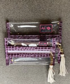 Makeup Junkie In The Clear Amethyst Bubble Gator BAGS