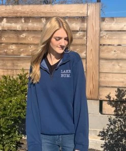 The Market Place Comfort Colors LAKE BUM 3/4 Zip Sweatshirt