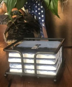 The Market Place LAKE LIFE HSB Lighthouse Stone Coaster Gift Set